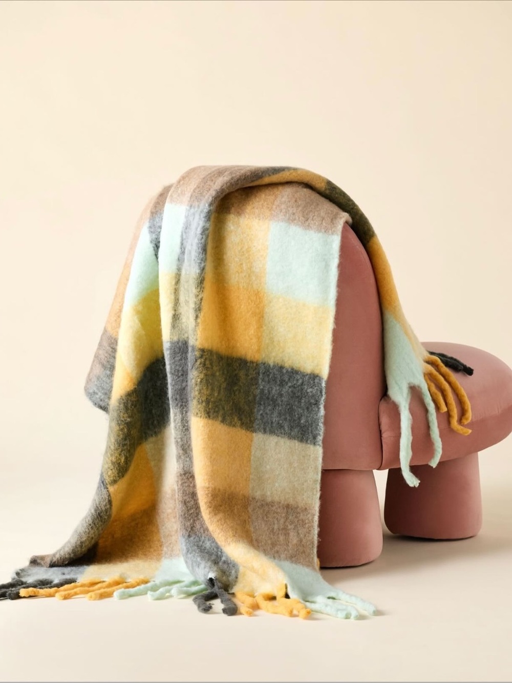 Monroe Faux Mohair Scarf Throw Blanket